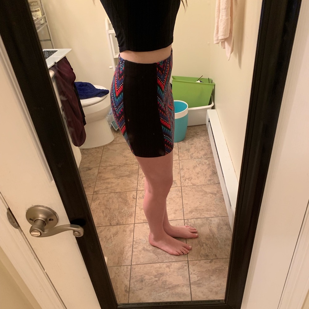 Nollie Patterned Multi-Color Bodycon Mini Skirt - Picture 2 of 8